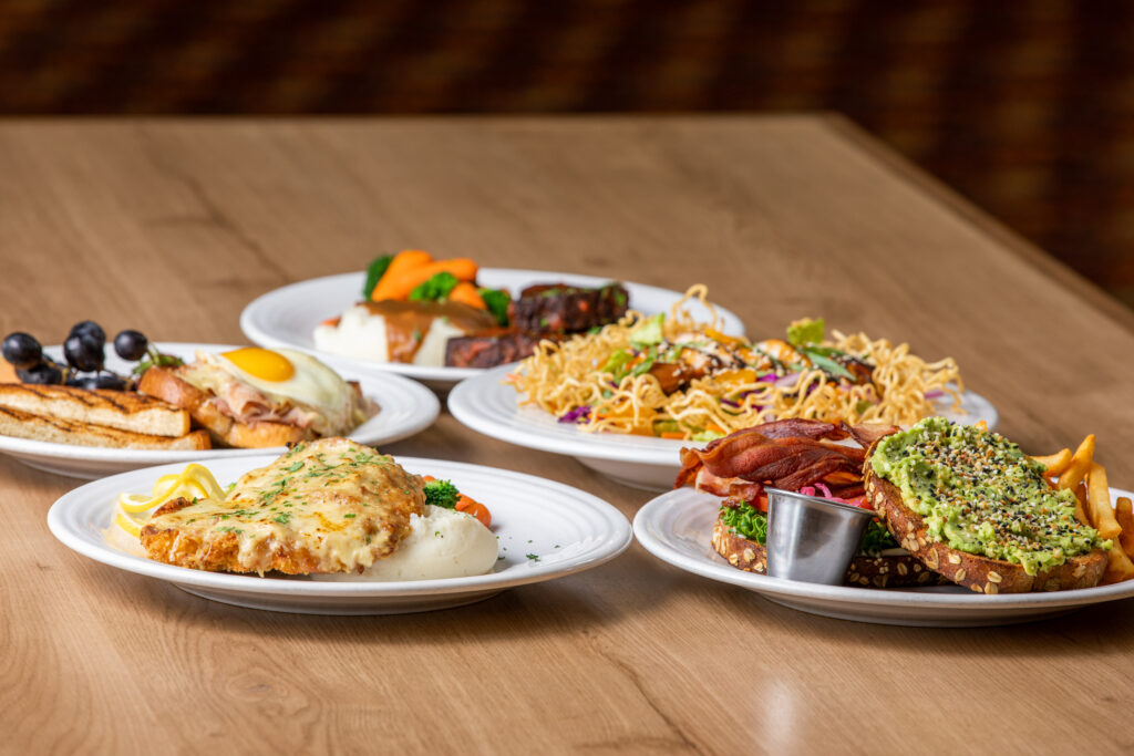 Plates of food at Acorn Cafe at Gold Country Casino Resort.