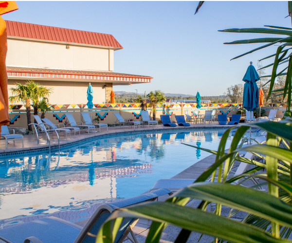 Northern California casino hotel outdoor pool at Gold Country Casino Resort.