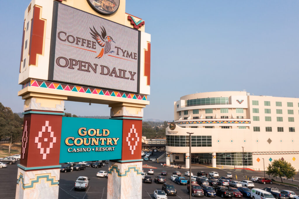 Gold Country Casino Resort signage.